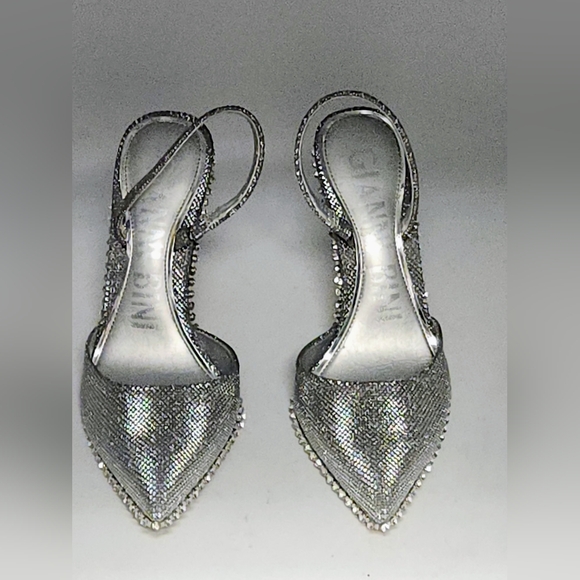 Gianni Bini Silver Rhinestone Embellished Slingback Pumps - Size 7.5 - Picture 11 of 17